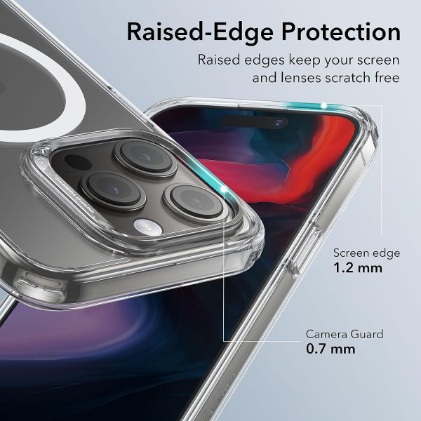 71AzabJBcbL._AC_SL1500_ iPhone 15 Pro Max ESR Classic Hybrid Case with HaloLock Magsafe Compatible - Clear Black - BIS - Image 2