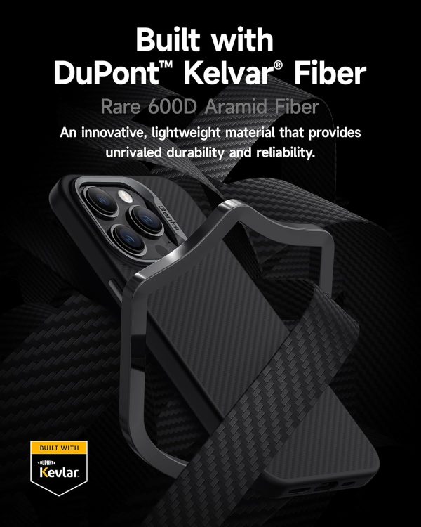 71EWu4fHUwL._AC_SL1500_ iPhone 15 Pro Max Essential Magnetic Kevlar Case by Benks, Built with Dupont Kevlar 600D Aramid Fiber - 6948005994624 - Image 2