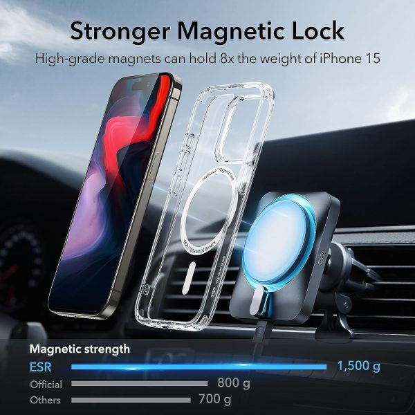 71EvXePGbaL._AC_SL1500_ iPhone 15 Pro Max ESR Classic Hybrid Case with HaloLock Magsafe Compatible - Clear Black - BIS - Image 4