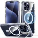 iPhone 15 Pro Max ESR Classic Hybrid Case with Stash Stand HaloLock Magsafe Compatible - Clear