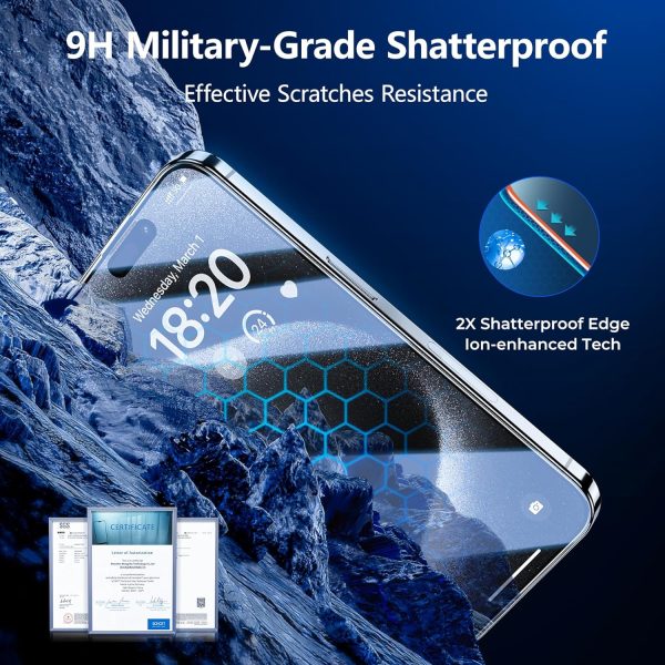 iPhone 15 Pro Max Privacy Glass Screen Protector V Pro Series by Benks Full Size Tempered Glass With 3D Curved Edge – 1 PACK - 6948005994020 - Image 4