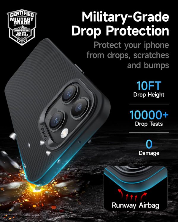 81R5-KNGH9L._AC_SL1500_ iPhone 15 Pro Max Essential Magnetic Kevlar Case by Benks, Built with Dupont Kevlar 600D Aramid Fiber - 6948005994624 - Image 8