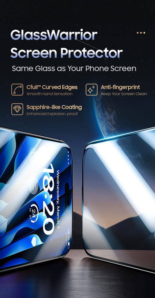 Detailed image of Glass Warrior Sapphire Coating for iphone 15 pro max iPhone 15 Pro Tempered Glass Protector with Sapphire Coating GlassWarrior by Benks - 1 PACK - 6948005994099 - Image 11