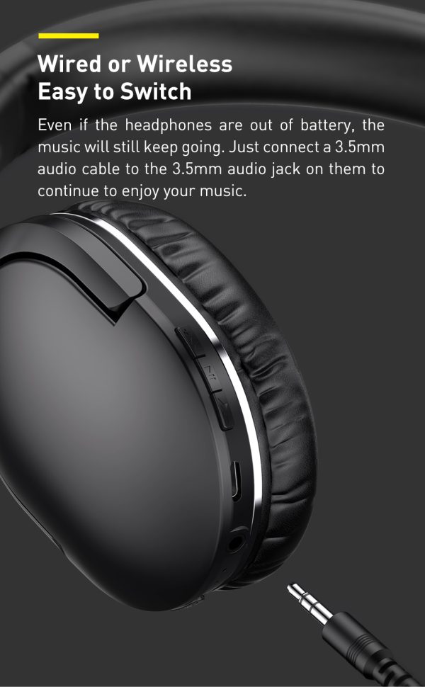 H3d9efe0cd0f6418fa489483753d5a74dx Baseus Encok Wireless headphone D02 PRO - White - Image 4