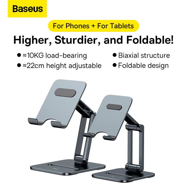Baseus Desktop Biaxial Foldable Metal Stand For Tablets - Grey - Image 7