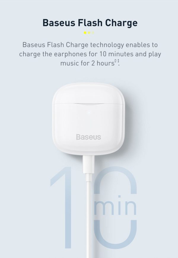 Baseus Wireless Earphone Bowie E3 - White - Image 3