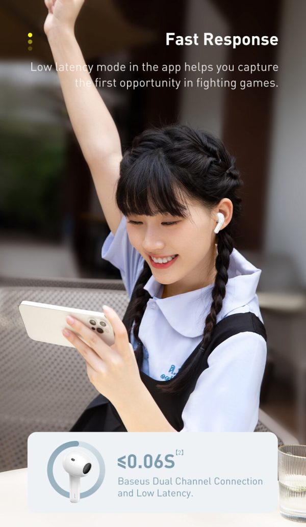 Baseus Wireless Earphone Bowie E3 - White - Image 2