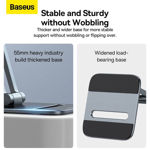 Baseus Desktop Biaxial Foldable Metal Stand For Tablets - Grey - Image 3