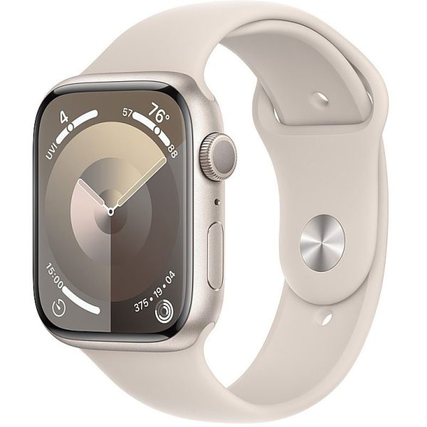 Apple Watch Series 9 45mm GPS Starlight Aluminum Case with Starlight Sport Band - Image 4