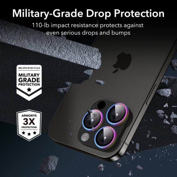 iPhone 15 Pro Max / 15 Pro Armorite Camera Lens Protector by ESR - Chromatic also for iPhone 14 Pro Max / iPhone 14 Pro - BIS - Image 3