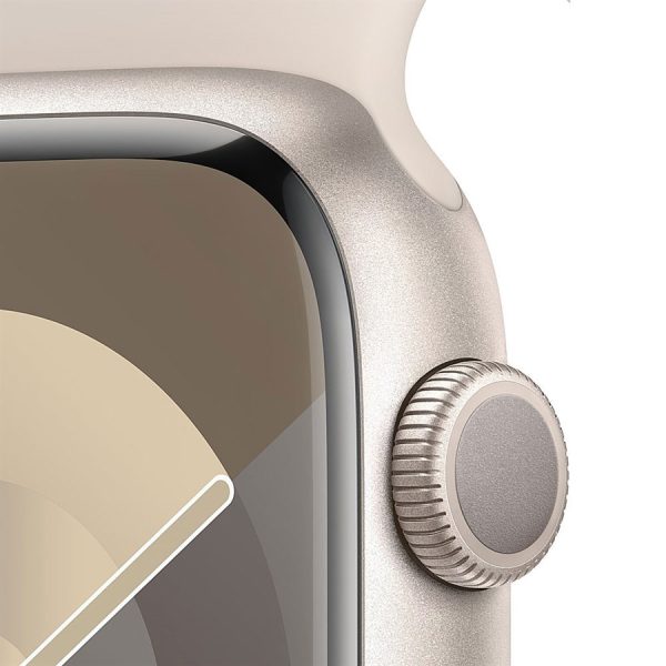 Apple Watch Series 9 45mm GPS Starlight Aluminum Case with Starlight Sport Band - Image 3