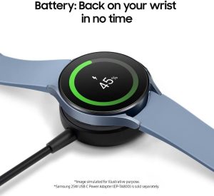 SAMSUNG Galaxy Watch 5 44mm Bluetooth Smartwatch w/Body Health Fitness and Sleep Tracker Improved Battery Sapphire Crystal Glass Enhanced GPS Tracking - Blue - Image 3