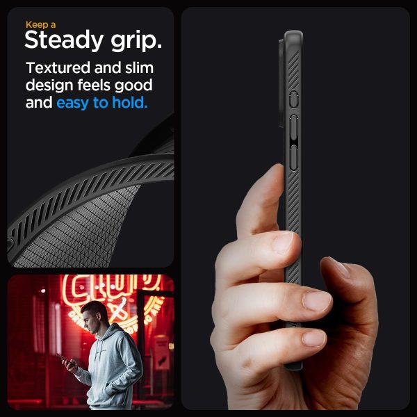 611y2agL9AL._AC_SL1200_ Apple iPhone 15 Pro Liquid Air Case by Spigen - ACS06704 - Matte Black - Image 5