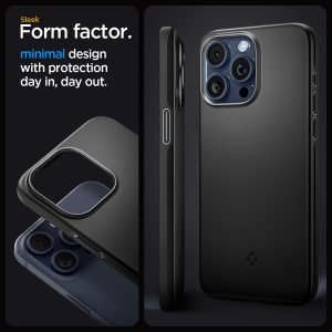 Apple iPhone 15 Pro Thin Fit Case by Spigen - ACS06686 - Black - Image 6