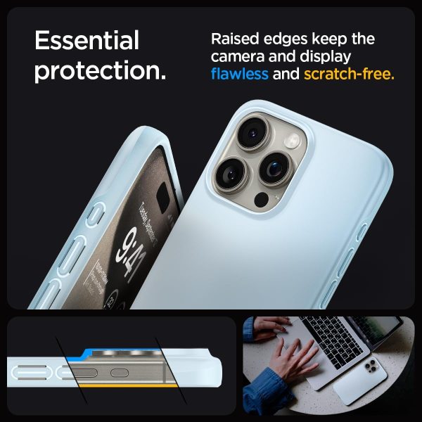 Apple iPhone 15 Pro Max Thin Fit Case by Spigen - ACS06550 - Mute Blue - Image 4