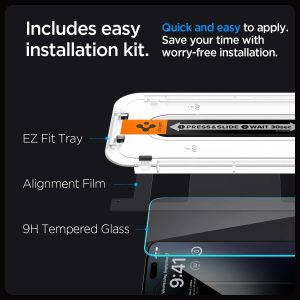 Apple iPhone 15 Pro Max EZ Fit Screen Protector Case Friendly by Spigen - Sensor Protection - 2 PACK - AGL06872 - Image 4
