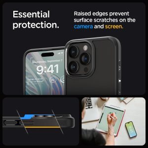 Apple iPhone 15 Pro Ultra Hybrid Case by Spigen - ACS06713 - Matte Black - Image 4