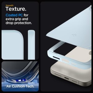 Apple iPhone 15 Pro Thin Fit Case by Spigen - ACS06693 - Mute Blue - Image 5