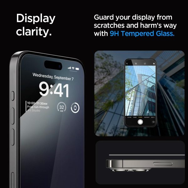 61cRQoxUZHL._AC_SL1200_ Apple iPhone 15 Pro Max GLAStR EZ Fit Screen Protector Case Friendly by Spigen - Full Cover Black - 2 PACK - AGL06873 - Image 6