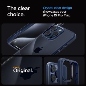 Apple iPhone 15 Pro Max Ultra Hybrid Case by Spigen - ACS06573 - Navy Blue - Image 6