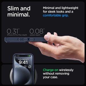 Apple iPhone 15 Pro Max Ultra Hybrid Case by Spigen - ACS06573 - Navy Blue - Image 3
