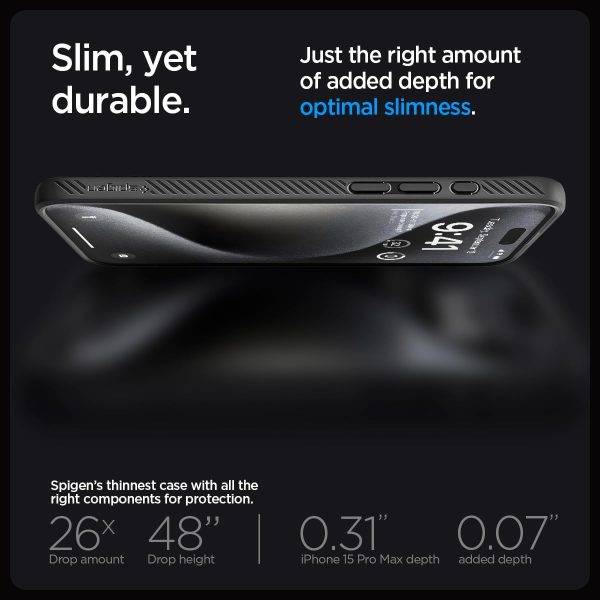 61lCSvQYI7L._AC_SL1200_ Apple iPhone 15 Pro Liquid Air Case by Spigen - ACS06704 - Matte Black - Image 3
