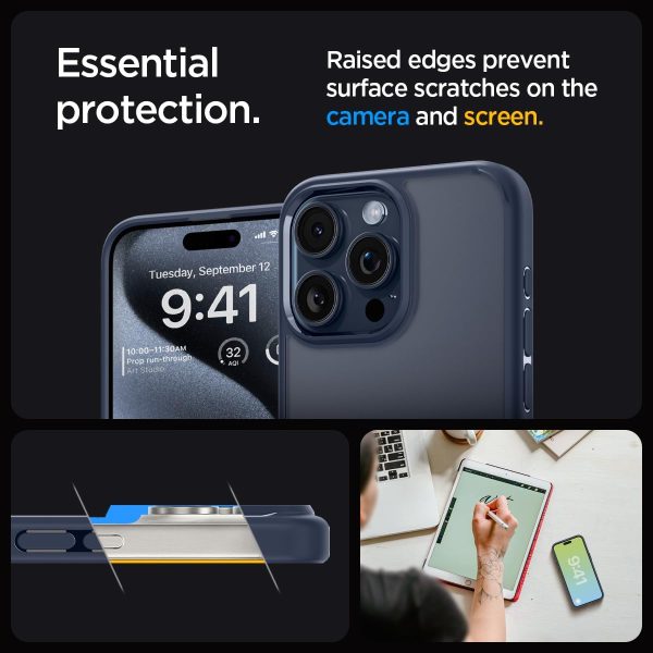Apple iPhone 15 Pro Max Ultra Hybrid Case by Spigen - ACS06573 - Navy Blue - Image 4