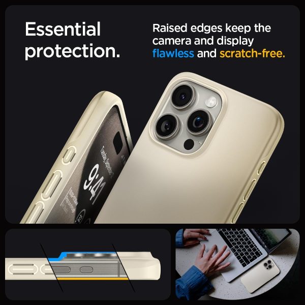 Apple iPhone 15 Pro Max Thin Fit Case by Spigen - ACS06551 - Mute Beige - Image 4