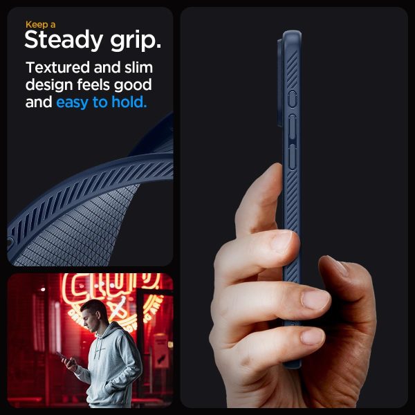61t0jhf2eZL._AC_SL1200_ Apple iPhone 15 Pro Max Liquid Air Case by Spigen - ACS06563 - Navy Blue - Image 5