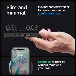 Apple iPhone 15 Pro Ultra Hybrid Case by Spigen - ACS06713 - Matte Black - Image 3
