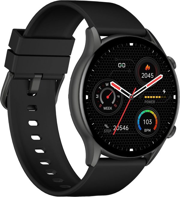 Kieslect Kr Smart Watch for Men Women(Answer/Make Calls)1.32" Semi-AMOLED Touch Screen Blood Oxygen SpO2 24/7Heart Rate Monitor 70 Sports Modes Fitness Tracker - Black - Image 4