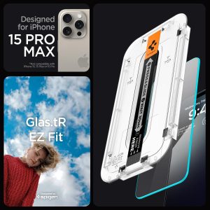 Apple iPhone 15 Pro Max EZ Fit Screen Protector Case Friendly by Spigen - Sensor Protection - 2 PACK - AGL06872 - Image 7