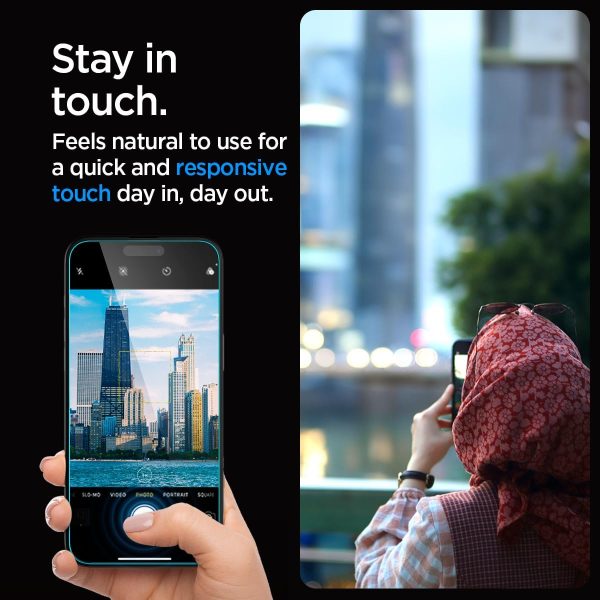 Apple iPhone 15 Pro Max EZ Fit Screen Protector Case Friendly by Spigen - Sensor Protection - 2 PACK - AGL06872 - Image 3