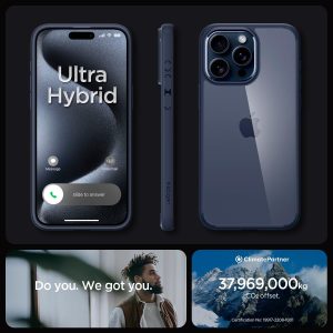 Apple iPhone 15 Pro Max Ultra Hybrid Case by Spigen - ACS06573 - Navy Blue - Image 2