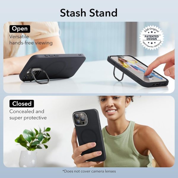 71IHONJxcML._AC_SL1500_ iPhone 15 Pro Max ESR Cloud Soft Magsafe With Stand Case - Black - BIS - Image 7
