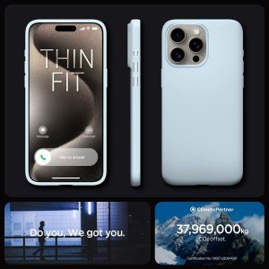 Apple iPhone 15 Pro Thin Fit Case by Spigen - ACS06693 - Mute Blue - Image 2