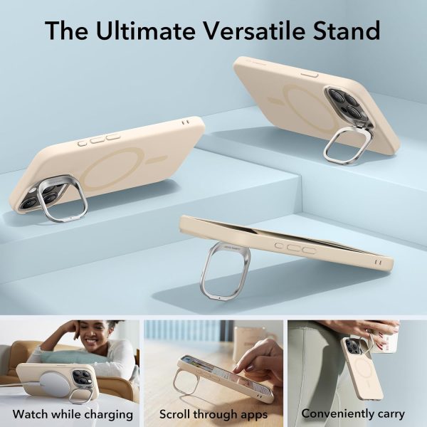 iPhone 15 Pro Max ESR Cloud Soft Magsafe With Stand Case - Tan - BIS - Image 5