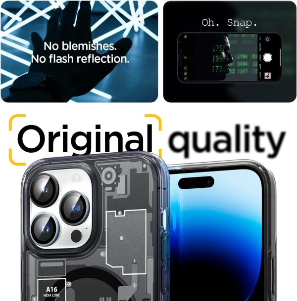 Apple iPhone 15 Pro Max / 15 Pro / 14 Pro Max / 14 Pro Camera Lens Protector GlasTR EZ Fit Optik Pro  by Spigen - AGL06159 - ZeroOne - 2 PACK - Image 4