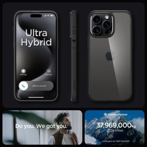 Apple iPhone 15 Pro Ultra Hybrid Case by Spigen - ACS06713 - Matte Black - Image 2