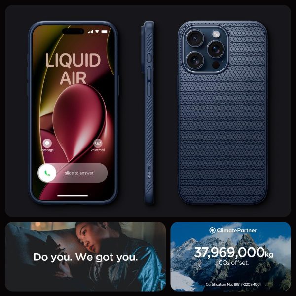 71kXL0P7tDL._AC_SL1200_ Apple iPhone 15 Pro Max Liquid Air Case by Spigen - ACS06563 - Navy Blue - Image 2