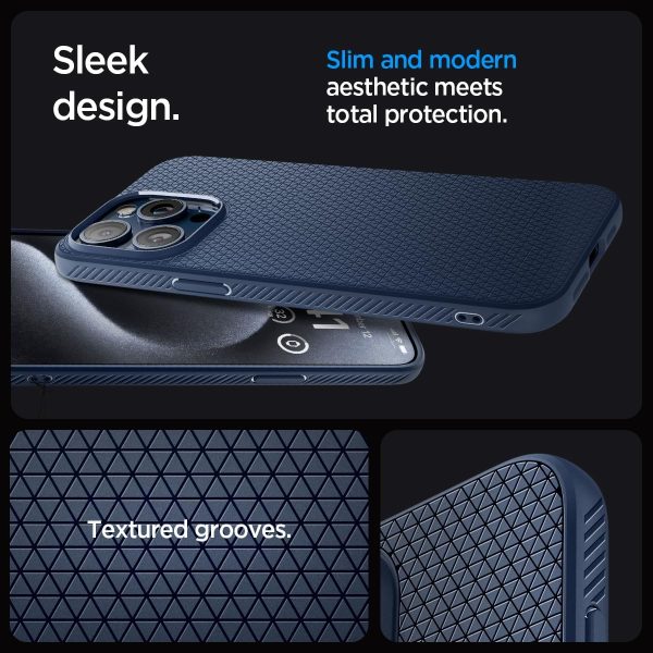 71mY1MoTkPL._AC_SL1200_ Apple iPhone 15 Pro Max Liquid Air Case by Spigen - ACS06563 - Navy Blue - Image 6
