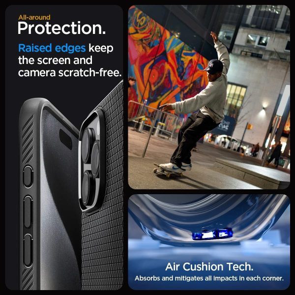71n8OfH2zfL._AC_SL1200_ Apple iPhone 15 Pro Liquid Air Case by Spigen - ACS06704 - Matte Black - Image 4