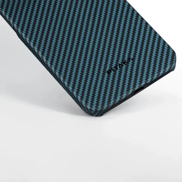 7_1ed19e3d-bda1-49f4-ab8d-5607a08f999c iPhone 15 Pro Max PITAKA MagEZ Case 4 Aramid Fiber Fusion - Black / Blue Twill - Image 5