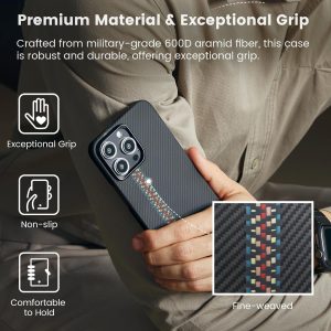 iPhone 15 Pro PITAKA MagEZ Case 4 Aramid Fiber Fusion - Rhapsody - Image 4