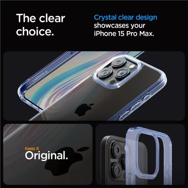 Apple iPhone 15 Pro Max Ultra Hybrid Case by Spigen - ACS07046  - Sky Crystal - Image 4
