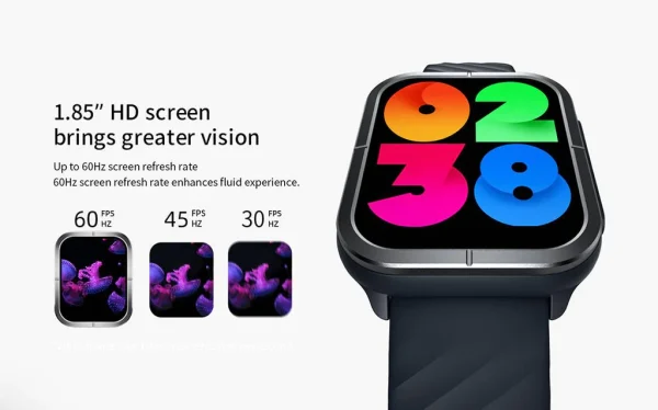 Mibro C3 Bluetooth Calling Watch  With 1.85″ HD screen & Dual Straps - Black - Image 5