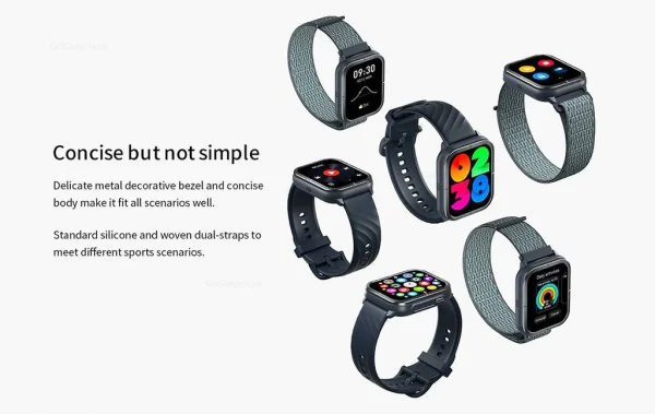 Mibro C3 Bluetooth Calling Watch  With 1.85″ HD screen & Dual Straps - Black - Image 4