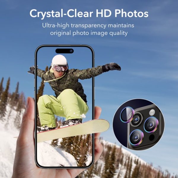 iPhone 15 Pro Max / 15 Pro Armorite Camera Lens Protector by ESR - Chromatic also for iPhone 14 Pro Max / iPhone 14 Pro - BIS - Image 2