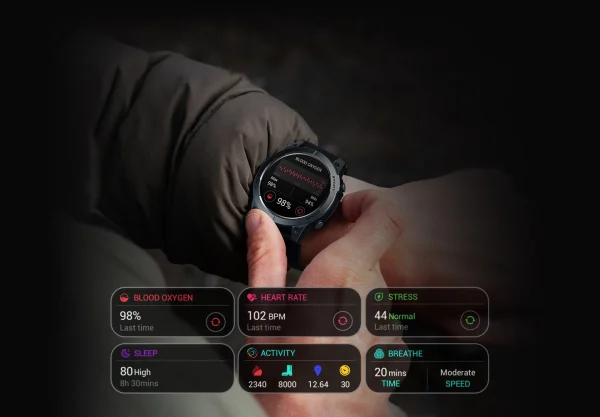 Zeblaze Stratos 3 GPS Smart Watch - Black - Image 4