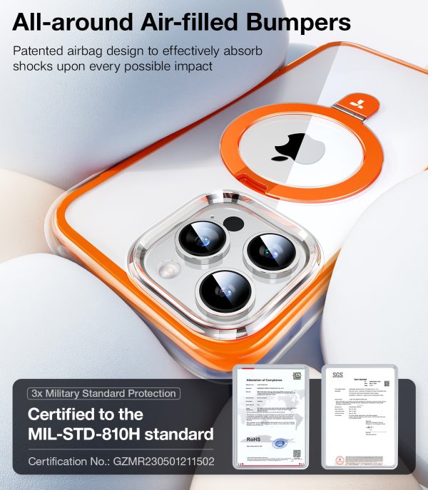 iPhone 15 Pro Max Torras Ostand SS Shockproof Case with Stand - Black - Image 6